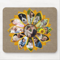 Family Photo Collage Sunflower Burlap 13 Pics Easy