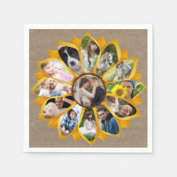Family Photo Collage Sunflower Burlap 13 Pics Easy