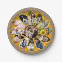 Family Photo Collage Sunflower Burlap 13 Pics Easy