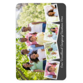 Family Photo Collage w Zigzag Photo Strip Flexible Magnet (Vertical)