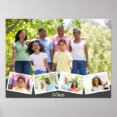 Family Photo Collage w. Zigzag Photo Strip & Year Poster (Front)
