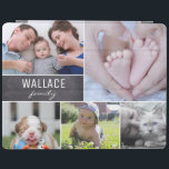 Family photo collage white lines chalkboard block iPad cover<br><div class="desc">Transform your tablet into a gallery of your most treasured moments with our "Cherished Memories" Family Photo Collage Chalkboard iPad Smart Cover. This cover is not just a protective accessory but a personalised showcase of your favourite family memories, reflecting the popular photo personalisation trend seen in Zazzle's top-selling items. Designed...</div>