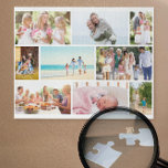 Family Photo Collage White Masonry Grid Custom Jigsaw Puzzle<br><div class="desc">Create your own custom photo puzzle. This photo collage has a white, masonry grid layout which you can customize with your own photos. The photo template is set up ready for you to display 9 of your favorite family pictures which will automatically display in the masonry style. The design provides...</div>