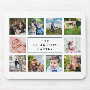 Family Photo Collage White Mouse Pad