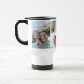 Family Photo Collage with 6 Photos and Custom Text Travel Mug (Left)