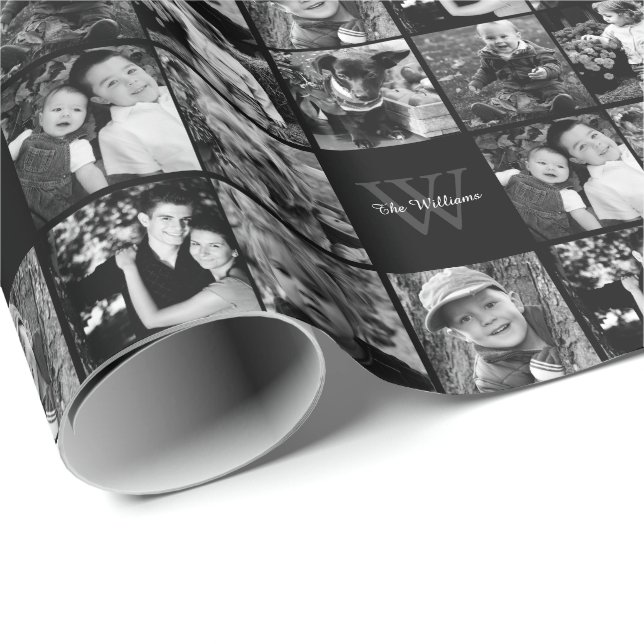 Family Photo Collage Wrapping Paper (Roll Corner)
