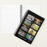 Family photo colllage 8 photos black personalised planner<br><div class="desc">Make your own family photo collage,  8 photos on black background,  planner.
You can add your own photos and name,  monogram and year to create a very unique and personal planner.</div>