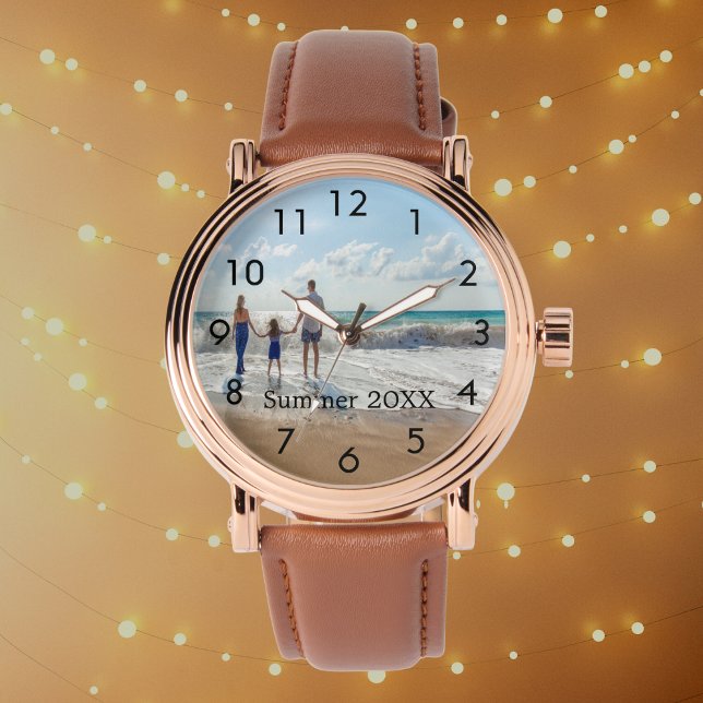 Family photo custom text watch (Creator Uploaded)