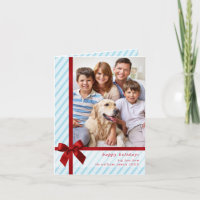 FAMILY PHOTO cute wrapped up red ribbon bow blue