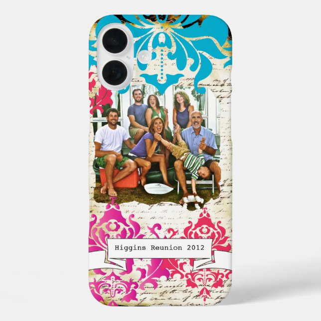 Family Photo Damask Burnt Edge iPhone Case-Mate iPhone Case (Back)
