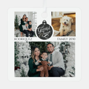 Family Photo Dog Christmas Keepsake Metal Tree Decoration