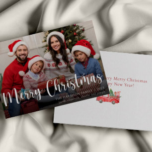 Family Photo Elegant Merry Christmas Holiday Card