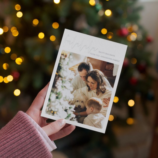 Family Photo Falalala | Happy Holidays Foil Holiday Card (Creator Uploaded)