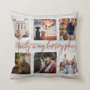 Family Photo Farmhouse RusticTypography    Cushion