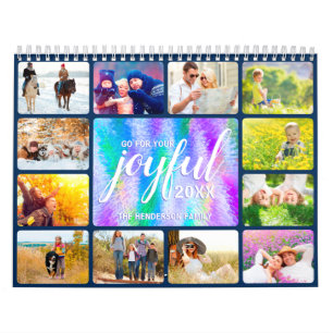 Family Photo Faux Iridescent Holographic 2025 Calendar