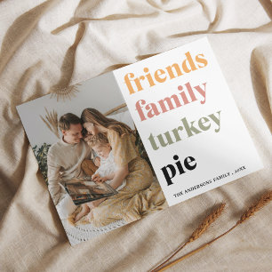 Family Photo Friends Family Turkey Pie Postca Postcard