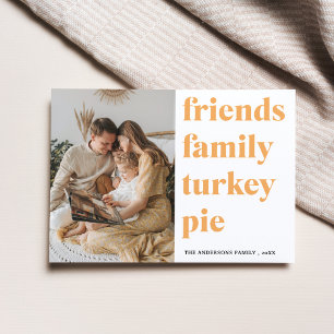 Family Photo Friends Family Turkey Pie Postcard