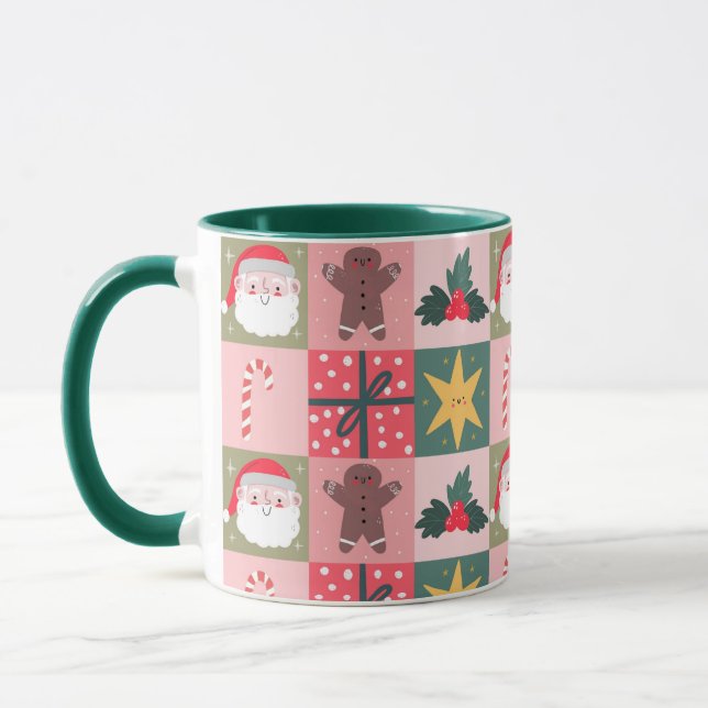 Family Photo gift  Coloured Noel Christmas Mug (Left)