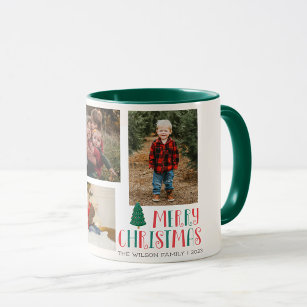 Family Photo gift  Coloured Noel Christmas Mug
