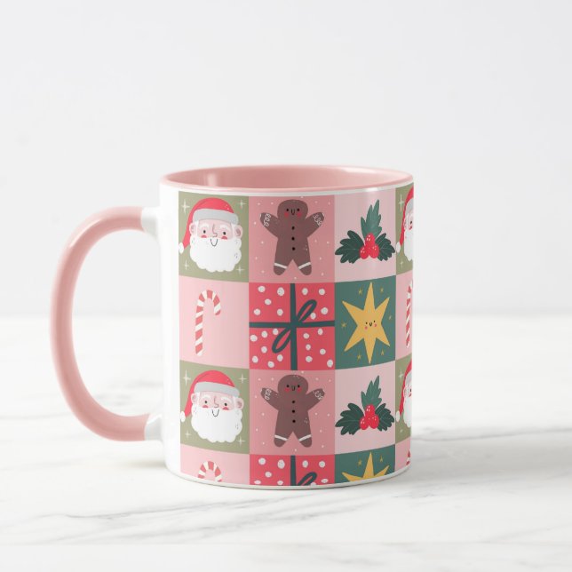 Family Photo gift  Coloured Noel Christmas Mug (Left)