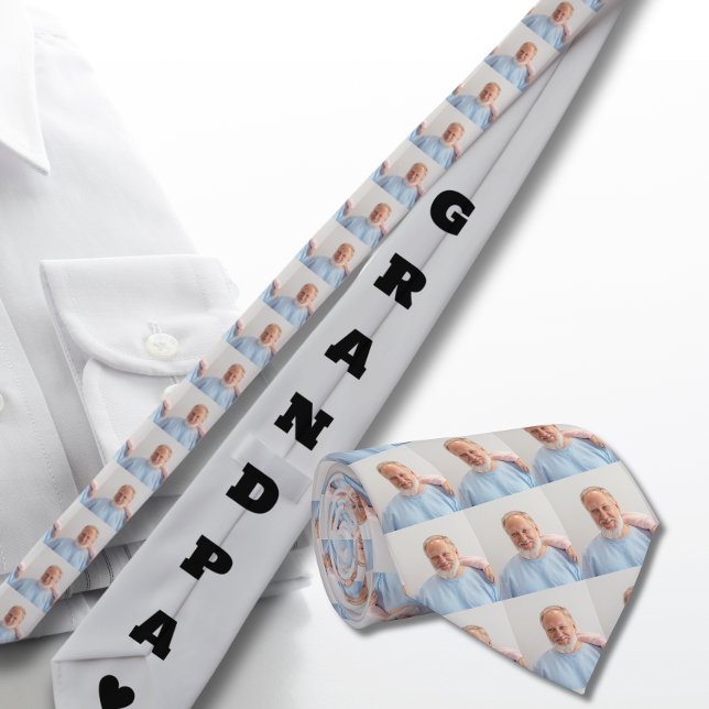 Family Photo Grandpa Photo Neck Tie (Creator Uploaded)