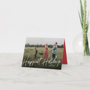 Family Photo Happiest Christmas Holiday Photo card
