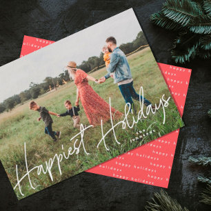 Family Photo Happiest Christmas Holiday Photo card