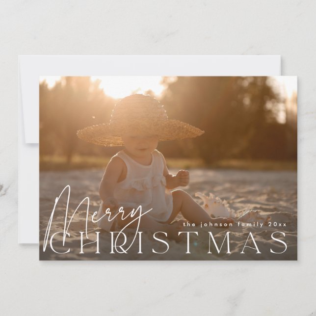 Family Photo Happiest Christmas Holiday Photo card (Front)