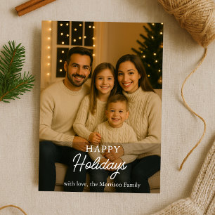Family Photo Happy Holidays Holiday Card