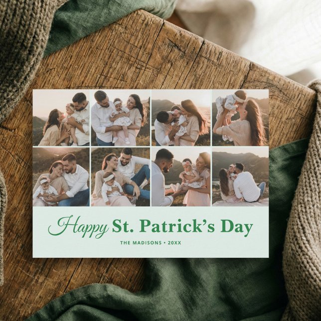 Family Photo Happy St Patricks Day Holiday Card (Creator Uploaded)