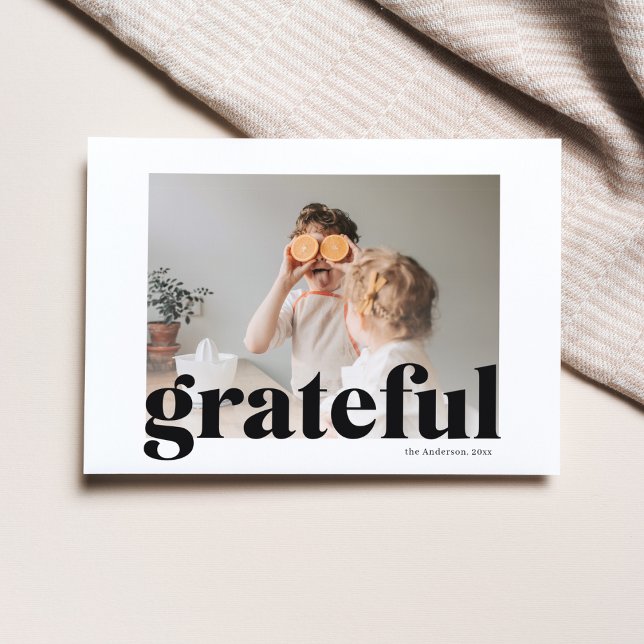 Family Photo | Happy Thanksgiving Black Grateful   Postcard (Creator Uploaded)