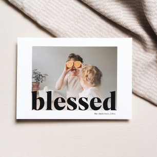 Family Photo   Happy Thanksgiving Blessed Postcard