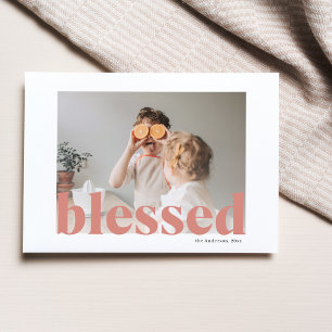 Family Photo   Happy Thanksgiving Blessed Postcard