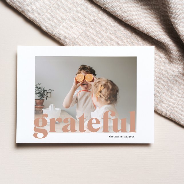 Family Photo | Happy Thanksgiving Grateful   Postcard (Creator Uploaded)
