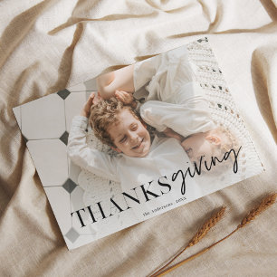 Family Photo   Happy Thanksgiving  Postcard