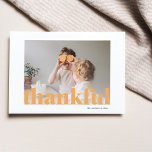 Family Photo | Happy Thanksgiving Thankful Postcar Postcard<br><div class="desc">Family Photo | Happy Thanksgiving Thankful</div>