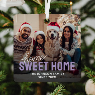 Family Photo Home Sweet Home Christmas Metal Tree Decoration