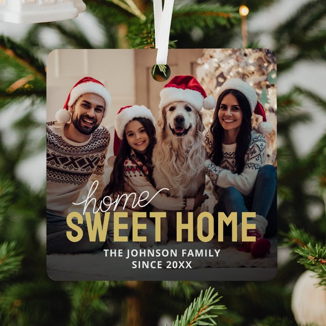 Family Photo Home Sweet Home Christmas Metal Tree Decoration (Creator Uploaded)