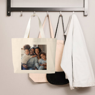 Family photo kids children large tote bag