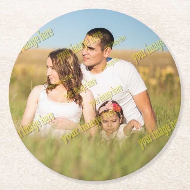 FAMILY Photo ✨ Lovely Custom  Round Paper Coaster (Front)