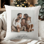 Family Photo & Merry and Bright Minimalistic Cushion<br><div class="desc">Add a personal touch to your holiday décor with our Family Photo & Merry and Bright Minimalistic Christmas Pillow. Featuring a sleek, clean design with the phrase "Merry and Bright" and a space for your favourite family photo, this pillow brings warmth and style to any room. Perfect for living rooms,...</div>