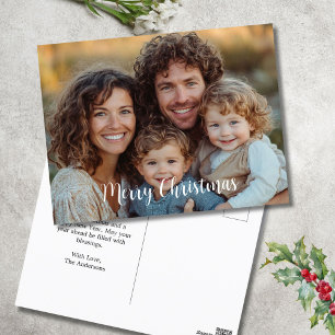 Family Photo Merry Christmas Holiday Postcard