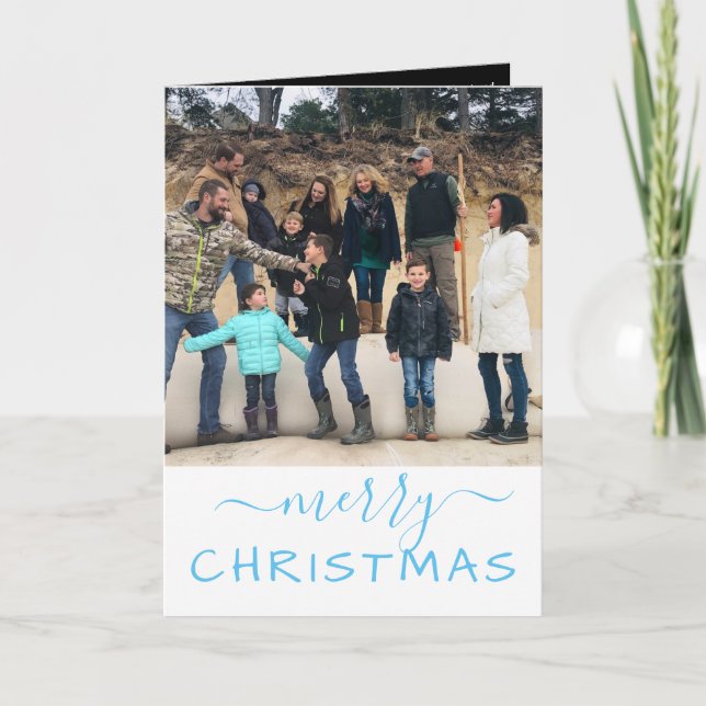 Family Photo Merry Christmas Letter HOLIDAY CARD (Front)