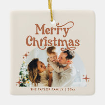 Family Photo Merry Christmas Ornament