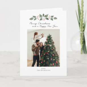 Family Photo Merry Christmas Rustic Holiday Card