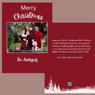 Family Photo Message Christmas   Holiday Card