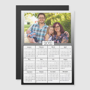 Family Photo Mini 2021 Calendar Magnetic Invitation
