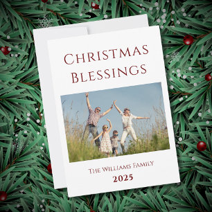 Family Photo Modern Christmas Holiday Card