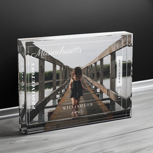 Family Photo Modern Editorial Travel Keepsake Block (Family Photo Modern Editorial Travel Keepsake)