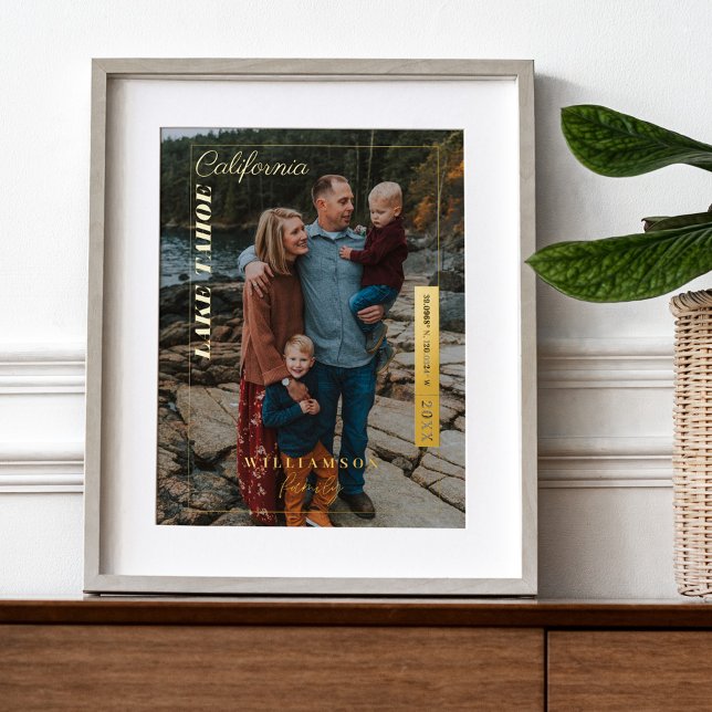 Family Photo Modern Editorial Travel Keepsake Foil Prints (Creator Uploaded)